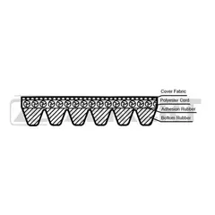 Поликлиновой ремень Zekkert KR-6PK1210 - арт. KR-6PK1210