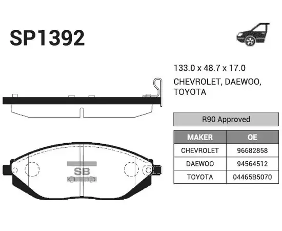 Колодки тормозные SP1392