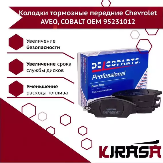 Колодки тормозные передние Chevrolet AVEO, COBALT / Шевроле Авео, Кобальт / ОЕМ 95231012