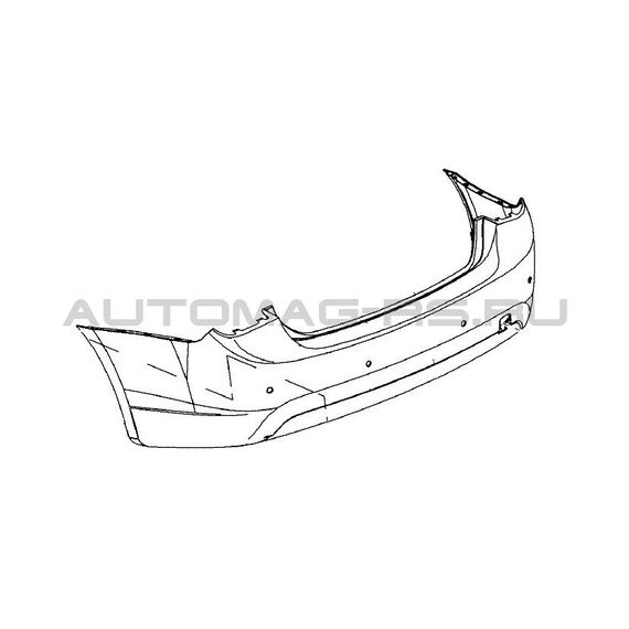 Бампер задний Шевроле Круз, Chevrolet Cruze седан, без парктроников (аналог)